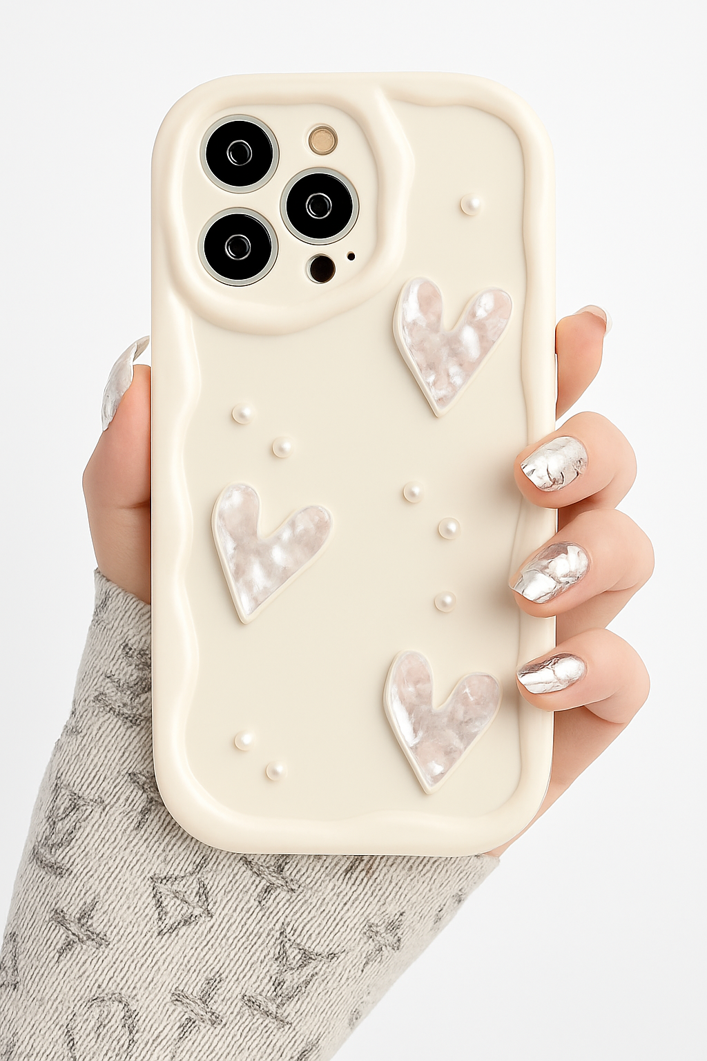 Heart-Pearl Arm Charm iPhone Case – Custom Bracelet