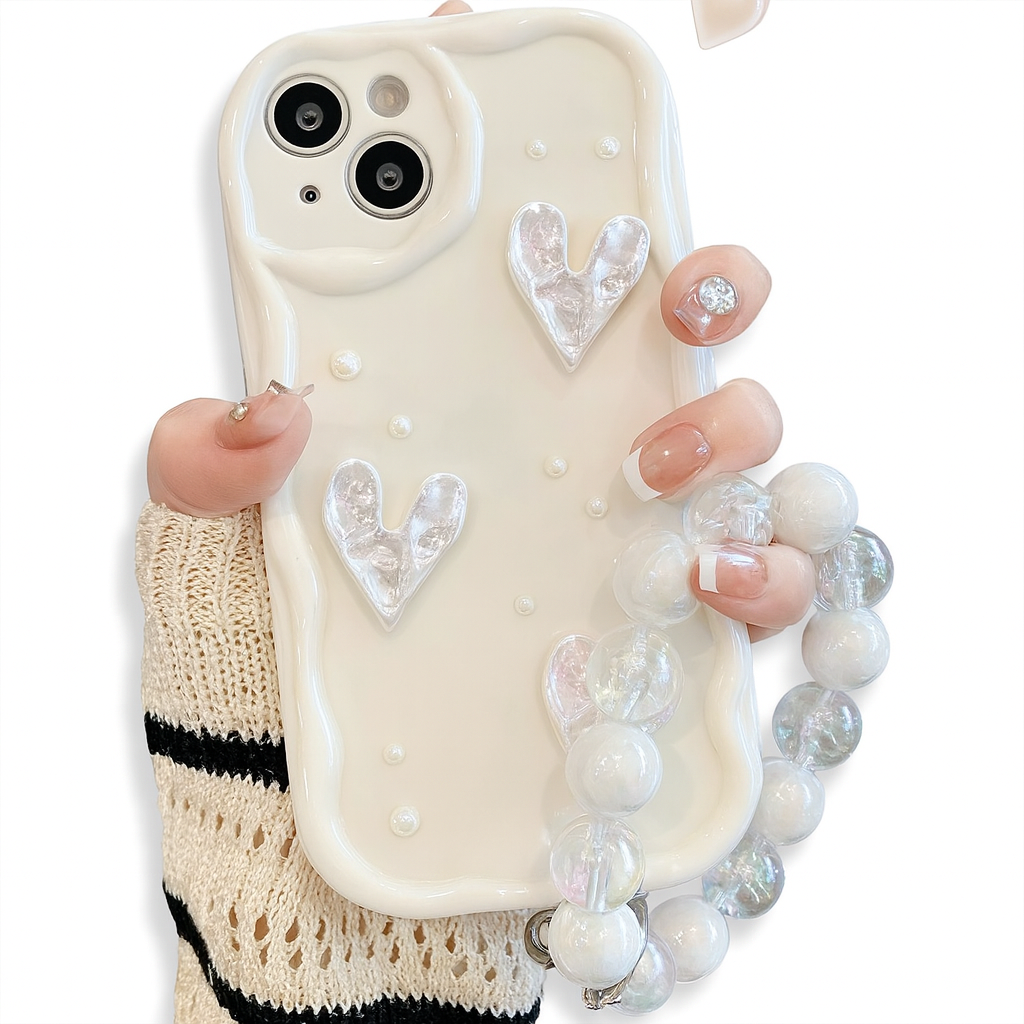 Heart-Pearl Arm Charm iPhone Case – Custom Bracelet