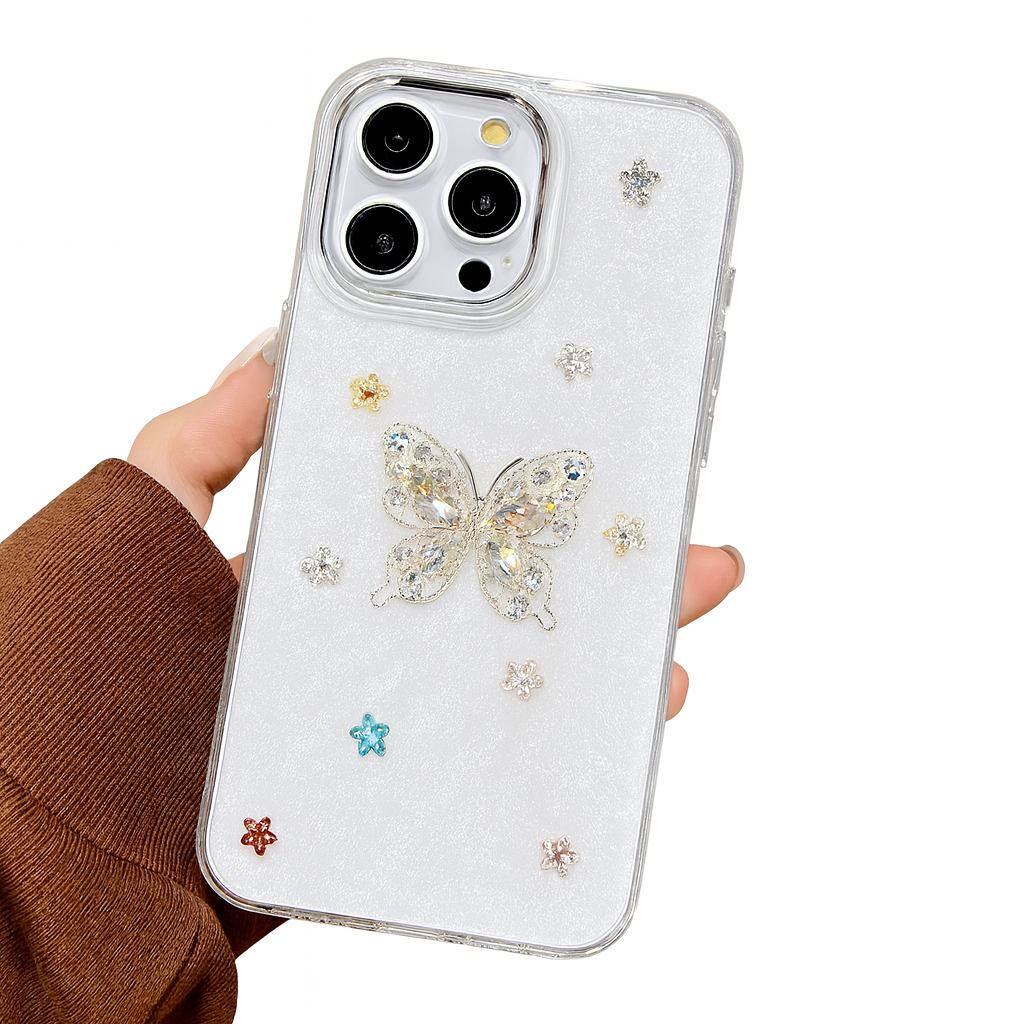 Dazzling Butterfly & Star Sparkle iPhone Case
