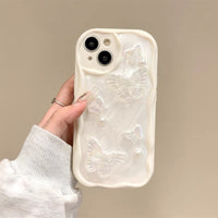 3D Butterfly Pearl Case with Soft Protective Frame
