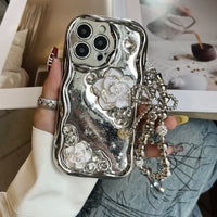 Mirror Chrome Camellia Bling iPhone Case