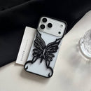 3D Black Butterfly Frame Case – Stylish Electroplated Design