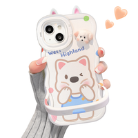 Cute Puppy Doll Case with 3D Plush Dog and Cartoon Design