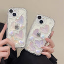 Romantic Bubble Heart Glitter iPhone Case