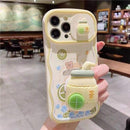 Cute 3D Milk Tea Cup Case – Soft Shockproof Cover with Camera Protector & Hand Grip