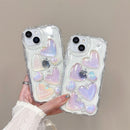 Romantic Bubble Heart Glitter iPhone Case