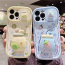Cute 3D Milk Tea Cup Case – Soft Shockproof Cover with Camera Protector & Hand Grip