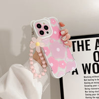 Sweet Blossom Purple Flower Design with Beaded Chain and Camera Protection