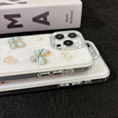 Elegant Butterfly & Rose Glitter Phone Case – 3D Floral Design